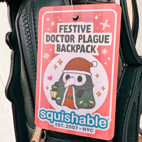 NWT Squishable Festive Doctor Plague Backpack Christmas Holiday Unique Accessory main image 6